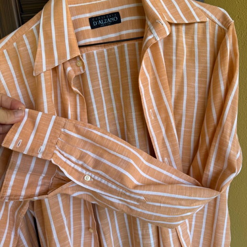 Men's shirt orange size M like new, cotton