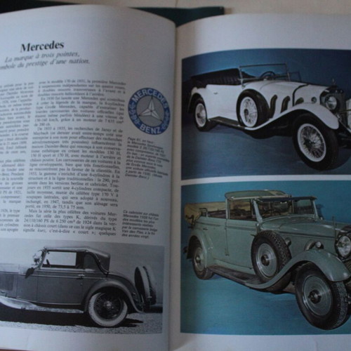 French Book of Classic Cars like new, 191 pages, 54 car brands from 1927