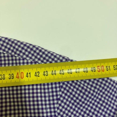Ralph Lauren Oxford shirt L, purple and white checked, orange pony
