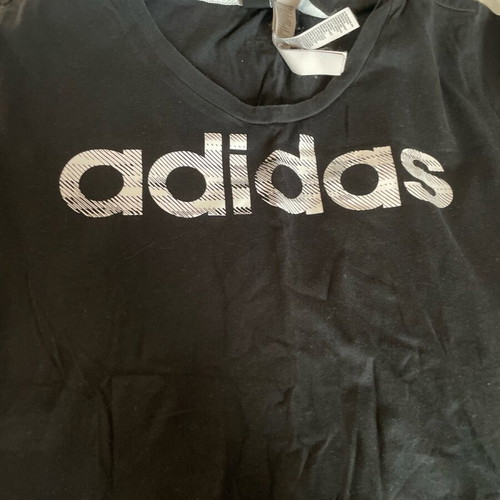Adidas women's t-shirt used, black short sleeve, size S