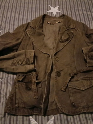 Jean style jacket brown like new, size large