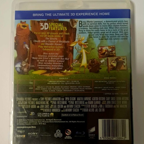 Open Season 3D Blu-Ray used, dubbed in Greek