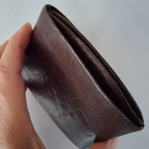 Vintage leather wallet used, brown, from 1950 or earlier