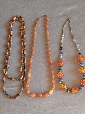 Handmade colorful necklaces, set of 3