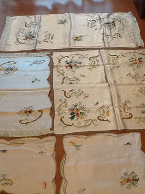 Embroidery used, vintage silk set of 10 pieces