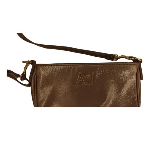 Armani Jeans crossbody bag used, patent leather dusty milo-gray