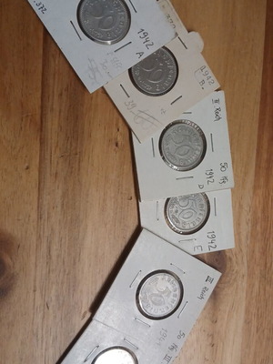 Νομίσματα 50 pfennig μεταχειρισμένα 1941-1942 σε κάρτες
