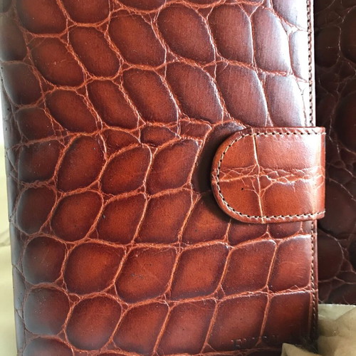 Furla set with classic croc-effect leather bag and matching wallet