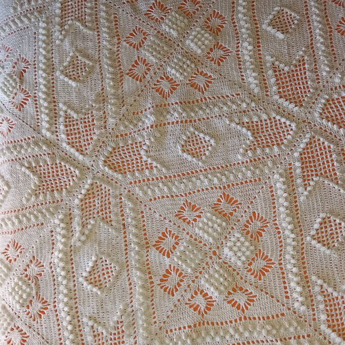 Handmade knitted blanket new with 2 decorative knitted covers