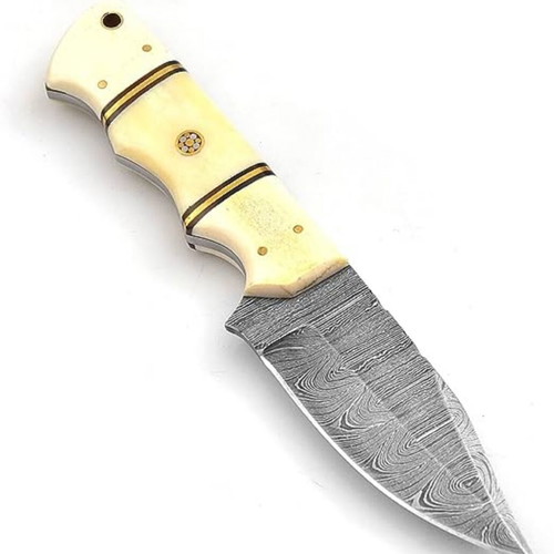 Hunting knife Damascus 10 inches camel bone