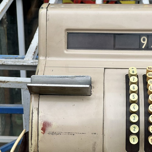 Vintage National Professional Cash Register used, wooden base