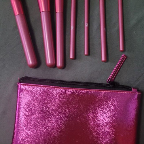 Cien Beauty Hot Pink makeup brush set with matching pouch