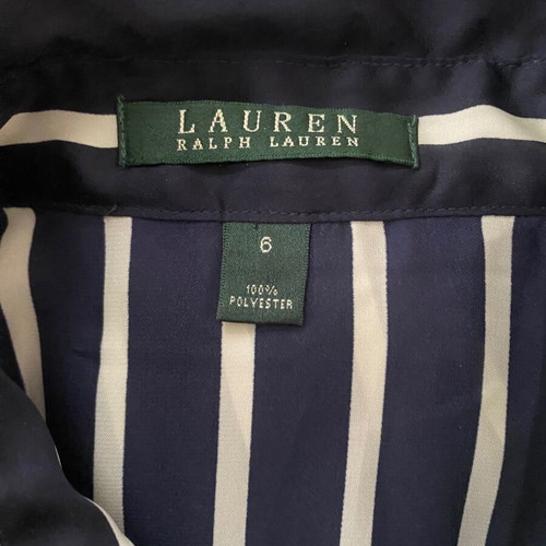 Ralph Lauren XS women's striped shirt blue and white, like new, 100% polyester