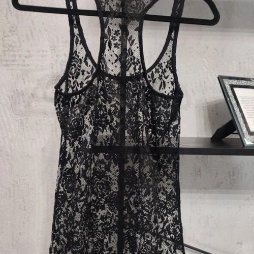 Bershka black lace top size L like new
