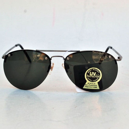 Vintage Italian Venus sunglasses new, metal frame black-silver