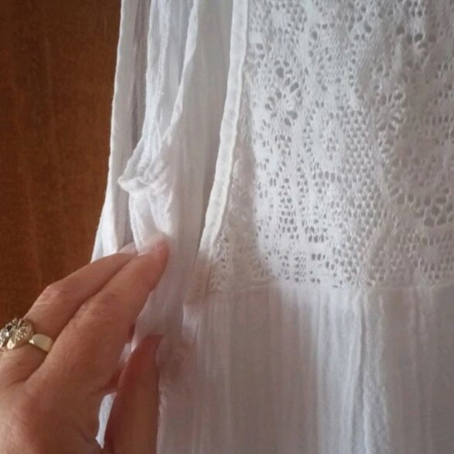 Boho white summer dress like new, size M-L, cotton
