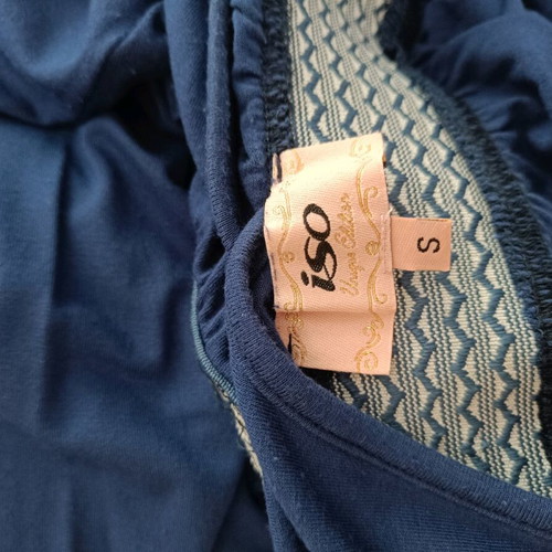 Iso maxi dress navy blue like new with back opening