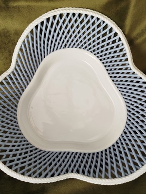 Vintage triangular porcelain serving bowl like new