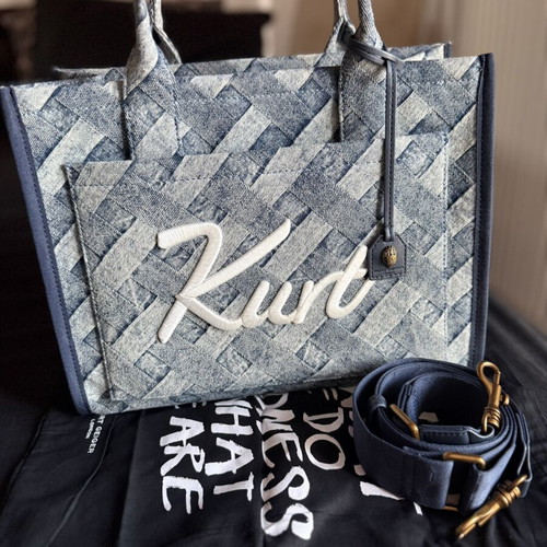 Kurt Geiger denim shoulder bag with extra strap