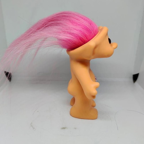 Collectible Efxoulis Troll Doll with Pink Hair and Crystal like new