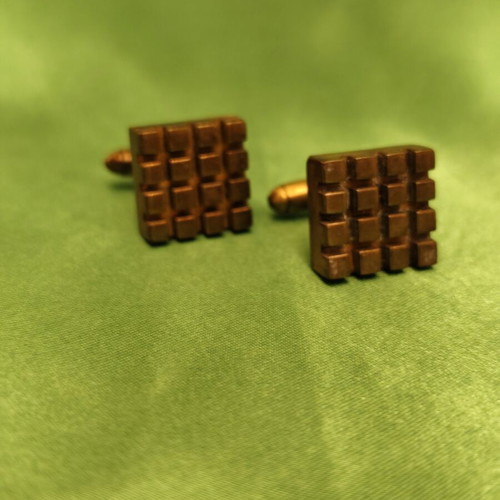Checkerboard cufflinks used, need polishing