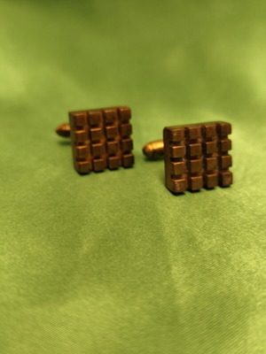 Checkerboard cufflinks used, need polishing
