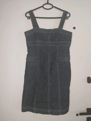Denim dress elastic used, blue, size XL