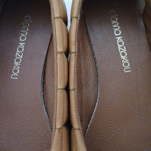 Gianna Kazakou leather ballerinas like new, beige and brown, size 36
