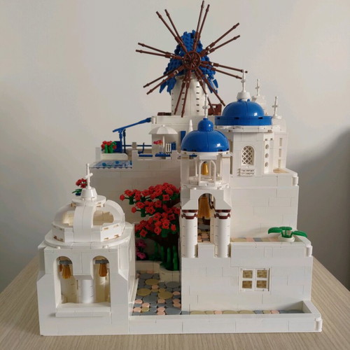 Brick MOC Santorini like new, 2500+ pieces with PDF instructions