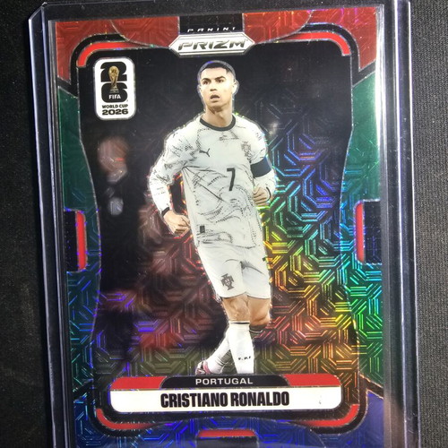 25/26 Panini Prizm WC Cristiano Ronaldo Red/Blue/Green Mojo SSP card