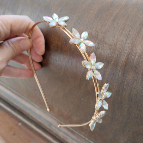 Bridal cuff - stand on a golden flower, from a collection of handmade accessories.