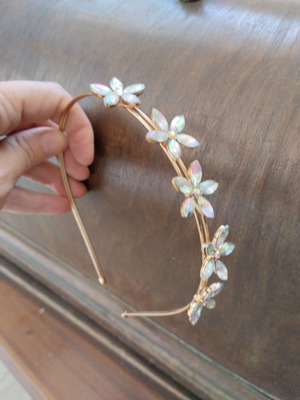 Bridal cuff - stand on a golden flower, from a collection of handmade accessories.