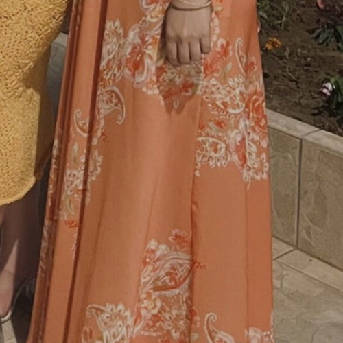 Vassia Kostara skirt, orange, XS