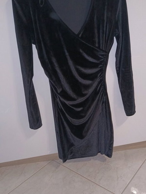 Black velvet stretch dress Pink Woman like new, size M