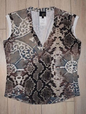 Just Cavalli Thank top used, size L, beige and brown