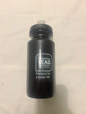 Plastic promotional water bottle like new, black