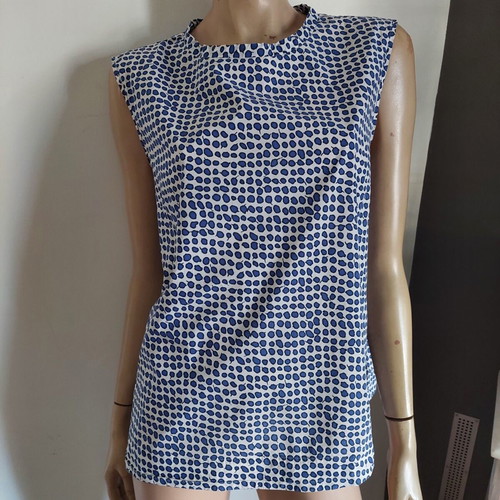 Max Mara sleeveless top blue and white XL