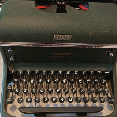 Halda typewriter used with Greek characters in very good condition