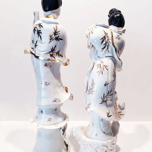 Japan porcelain figure set used with gold decoration