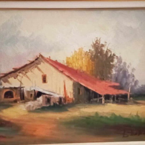 Oil painting on canvas by D. Dimitriou in excellent condition with frame