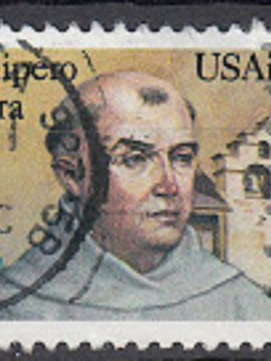 Γραμματόσημο Junípero Serra US Airmail 44c σαν καινούργιο, έκδοση 1985