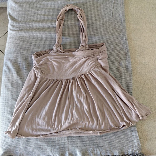 Boho Cotton Halter Top Charlie Joe new, gray beige, size M