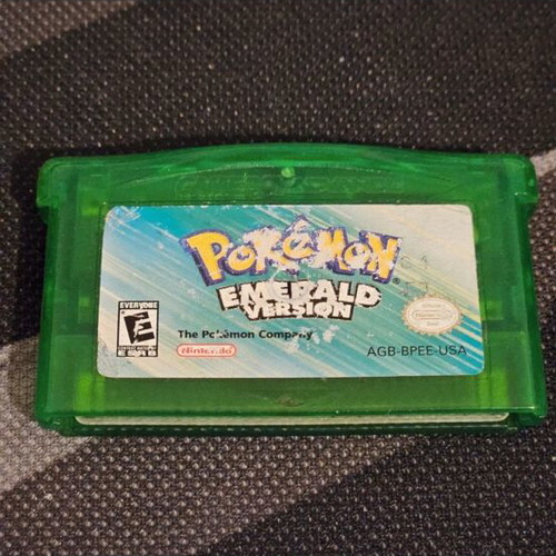 Pokémon Emerald USA cartridge used with rare save file