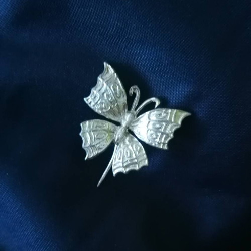 Silver 924 butterfly brooch used