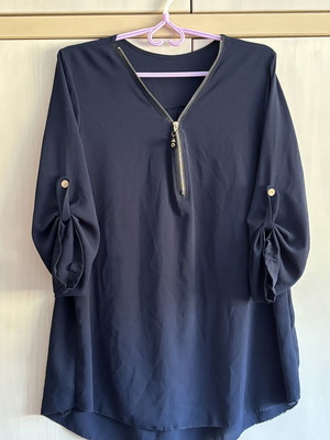 Women's blouse, dark blue, XXL