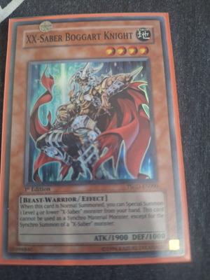 XX-Saber Boggart Knight Yu-Gi-Oh! card like new, vintage