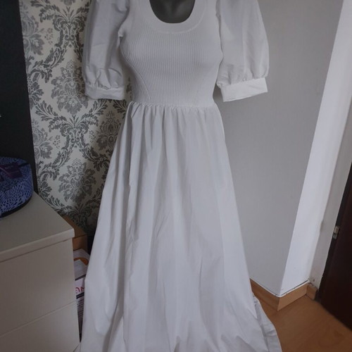 Zara long white dress like new, size S
