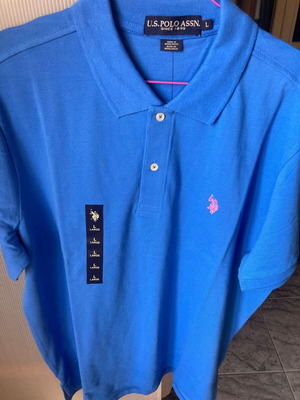 Μπλούζα τύπου πόλο U.S polo assn. καινούργια XL μπλε βαμβακερή