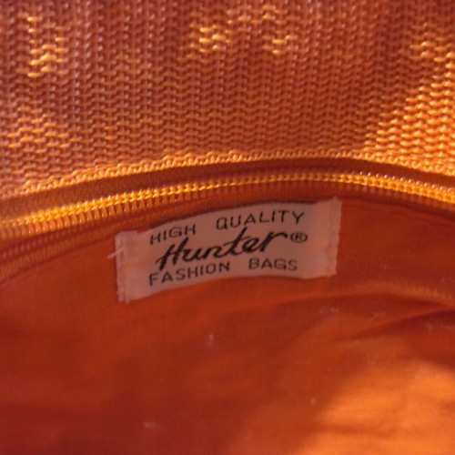 Hunter knitted shoulder bag used, orange, crossbody style