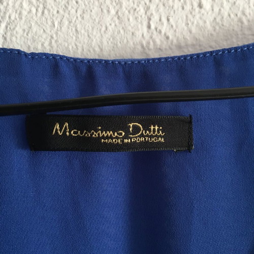 Massimo Dutti silk tunic dress, M, blue